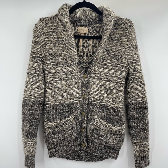 Aritzia Wilfred Free Erable Chunky Knit Sweater Cardigan Shawl Collar Size Xs - Picture 1 of 4